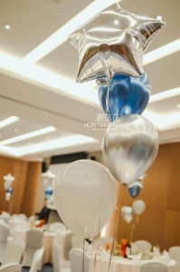希尔顿成都宝宝宴气球造型装饰图片-蘑菇花花艺培训机构