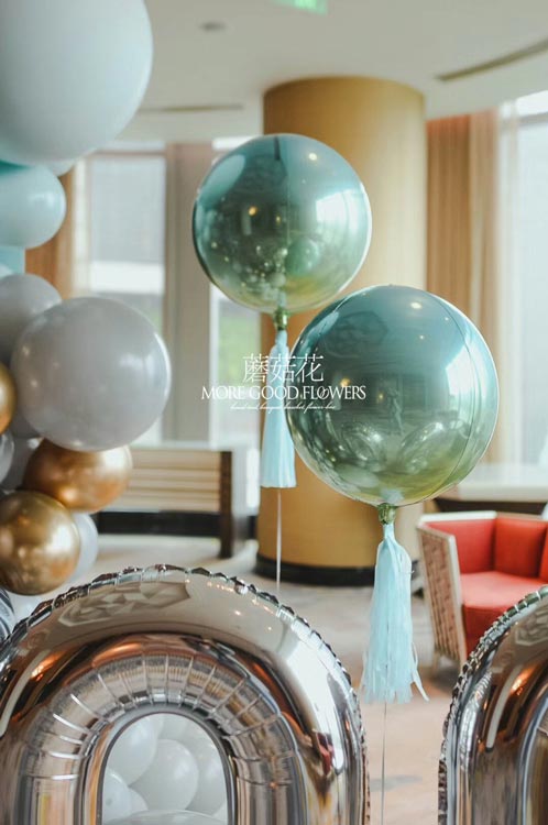宝宝百日宴布置-宝宝宴气球造型布置-气球拱门图片-成都华尔道夫